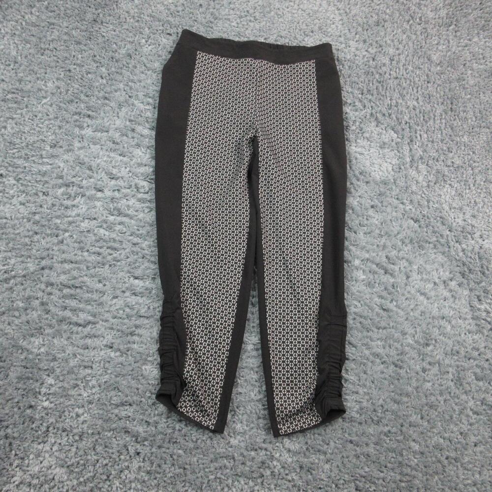 Chicos Zenergy Pants Womens 1 Ankle Geometric Stretch Ruched Leggings 32x27*